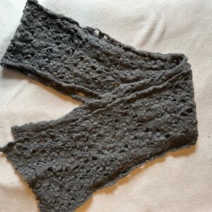 Eileen Fisher | Wool scarf | Grey | Loose crochet